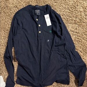 Abercrombie & Fitch Dark Blue Long Sleeve Henley